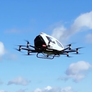 全球首款載人無人機驚現國內機場 未來或用于城市通勤